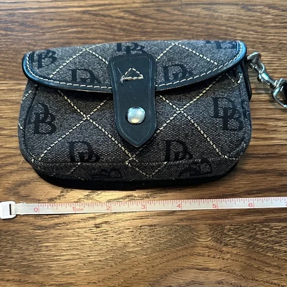 Dooney & Bourke Denim Logo Quilted Wristlet in Gray and Black - Picture 9 of 14
